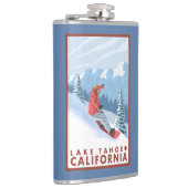 Snowboarder Scene - Lake Tahoe, Californië Heupfles (Rechts)