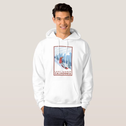 Snowboarder Scene - Lake Tahoe, Californië Hoodie (Voorkant volledig)