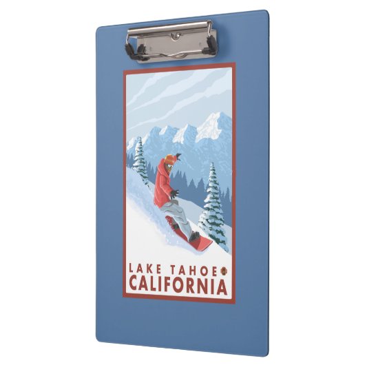 Snowboarder Scene - Lake Tahoe, Californië Klembord (Links)