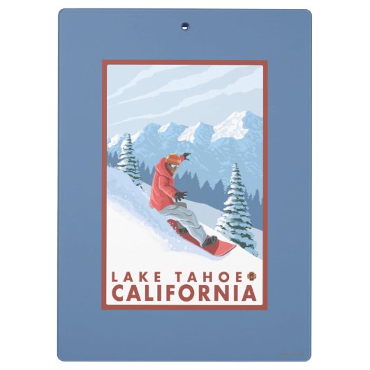 Snowboarder Scene - Lake Tahoe, Californië Klembord (Achterkant)