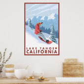 Snowboarder Scene - Lake Tahoe, Californië Poster (Keuken)
