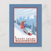 Snowboarder Scene - Mount Adams, Washington Briefkaart (Voorkant)