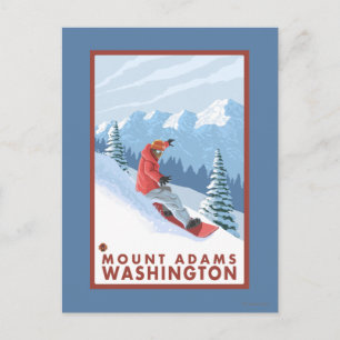 Snowboarder Scene - Mount Adams, Washington Briefkaart
