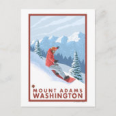 Snowboarder Scene - Mount Adams, Washington Briefkaart (Voorkant)