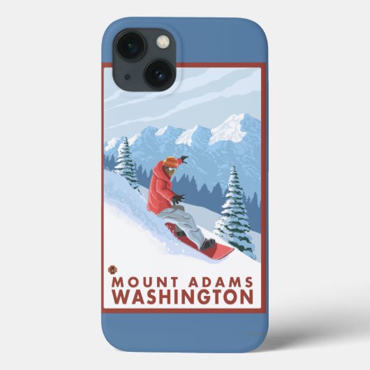 Snowboarder Scene - Mount Adams, Washington Case-Mate iPhone Case (Achterkant)
