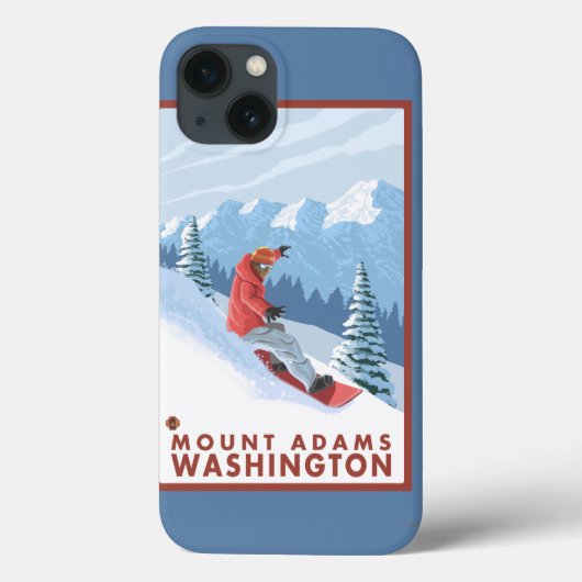 Snowboarder Scene - Mount Adams, Washington Case-Mate iPhone Case (Achterkant)