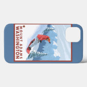 Snowboarder Scene - Mount Adams, Washington Case-Mate iPhone Case (Achterkant (horizontaal))