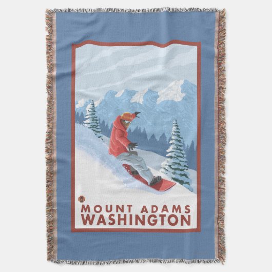 Snowboarder Scene - Mount Adams, Washington Deken (Voorkant Verticaal)