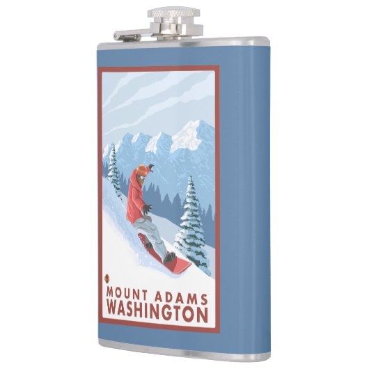 Snowboarder Scene - Mount Adams, Washington Heupfles (Links)