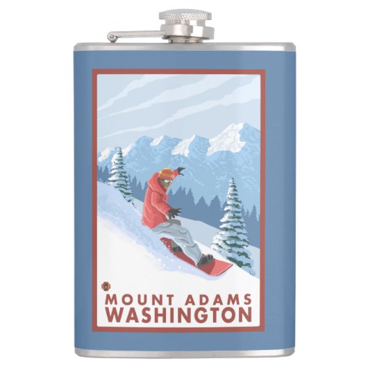 Snowboarder Scene - Mount Adams, Washington Heupfles (Voorkant)