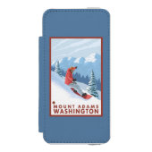 Snowboarder Scene - Mount Adams, Washington Incipio iPhone Portemonnee Hoesje (Voorkant Agenda)