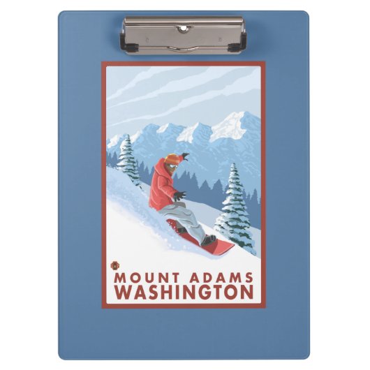 Snowboarder Scene - Mount Adams, Washington Klembord (Voorkant)