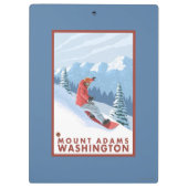 Snowboarder Scene - Mount Adams, Washington Klembord (Achterkant)