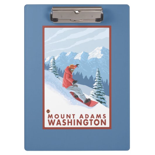 Snowboarder Scene - Mount Adams, Washington Klembord (Voorkant)