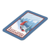 Snowboarder Scene - Mount Adams, Washington Magneet (Linkerzijde)