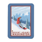 Snowboarder Scene - Mount Adams, Washington Magneet (Verticaal)