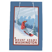Snowboarder Scene - Mount Adams, Washington Medium Cadeauzakje (Achterkant)