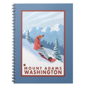 Snowboarder Scene - Mount Adams, Washington Notitieboek