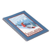 Snowboarder Scene - Mount Adams, Washington Notitieboek (Rechterzijde)
