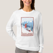 Snowboarder Scene - Mount Adams, Washington T-shirt (Voorkant)