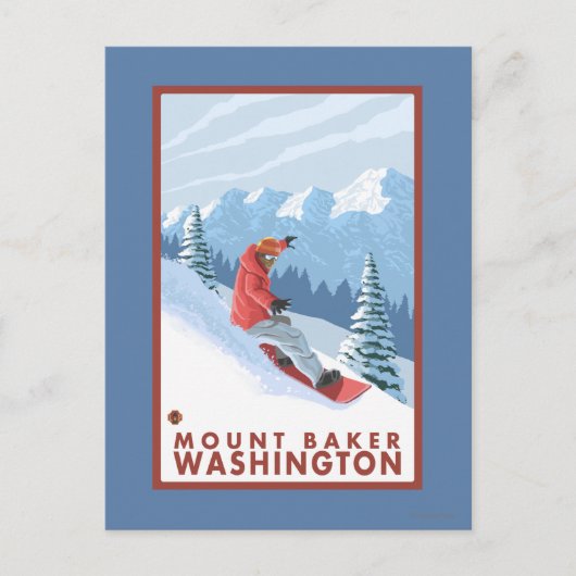 Snowboarder Scene - Mount Baker, Washington Briefkaart (Voorkant)