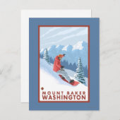 Snowboarder Scene - Mount Baker, Washington Briefkaart (Voorkant / Achterkant)