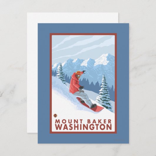Snowboarder Scene - Mount Baker, Washington Briefkaart (Voorkant / Achterkant)