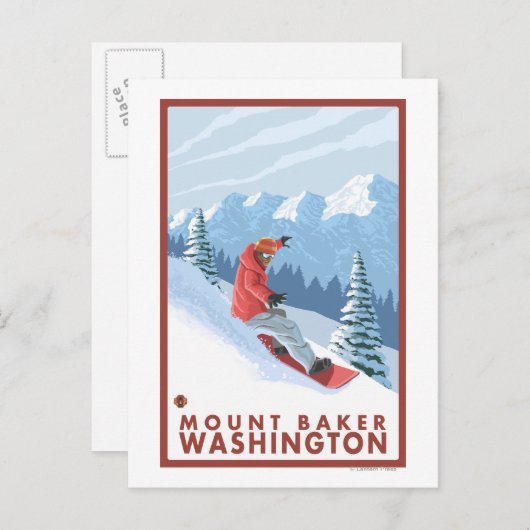 Snowboarder Scene - Mount Baker, Washington Briefkaart (Voorkant / Achterkant)