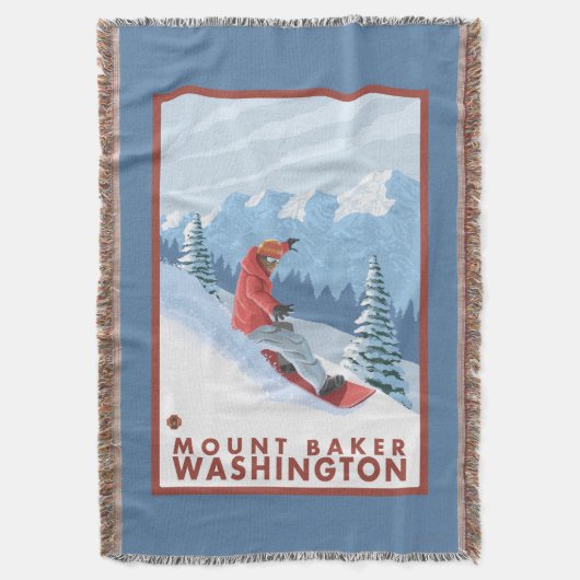 Snowboarder Scene - Mount Baker, Washington Deken (Voorkant Verticaal)