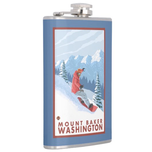 Snowboarder Scene - Mount Baker, Washington Heupfles (Rechts)