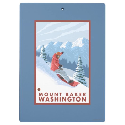 Snowboarder Scene - Mount Baker, Washington Klembord (Achterkant)