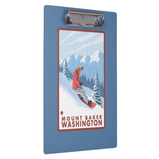 Snowboarder Scene - Mount Baker, Washington Klembord (Rechts)