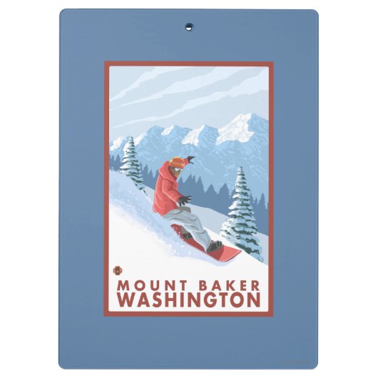 Snowboarder Scene - Mount Baker, Washington Klembord (Achterkant)
