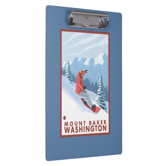 Snowboarder Scene - Mount Baker, Washington Klembord (Rechts)