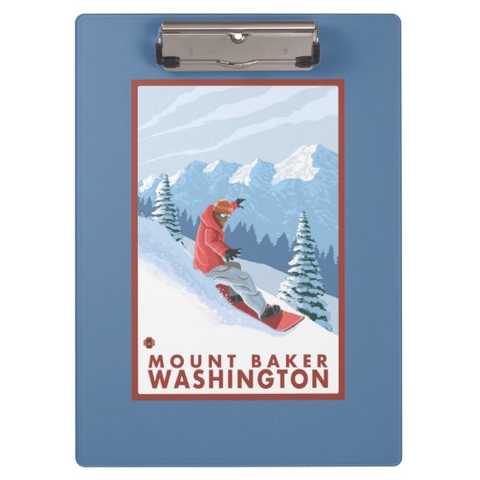 Snowboarder Scene - Mount Baker, Washington Klembord (Voorkant)