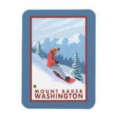 Snowboarder Scene - Mount Baker, Washington Magneet (Verticaal)