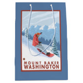 Snowboarder Scene - Mount Baker, Washington Medium Cadeauzakje (Voorkant)