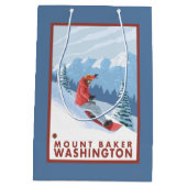 Snowboarder Scene - Mount Baker, Washington Medium Cadeauzakje (Achterkant)