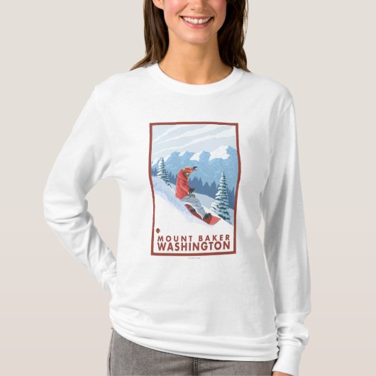 Snowboarder Scene - Mount Baker, Washington T-shirt (Voorkant)