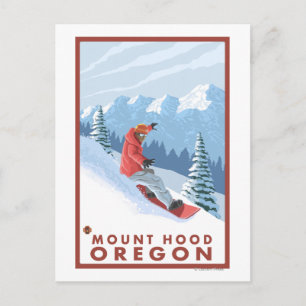 Snowboarder Scene - Mount Hood, Oregon Briefkaart