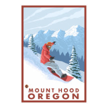 Snowboarder Scene - Mount Hood, Oregon