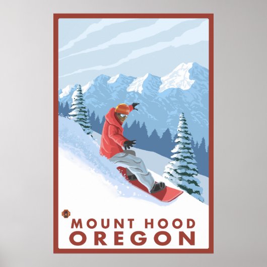 Snowboarder Scene - Mount Hood, Oregon Poster (Voorkant)