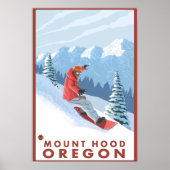 Snowboarder Scene - Mount Hood, Oregon Poster (Voorkant)