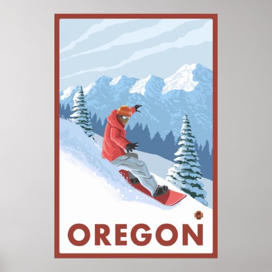 Snowboarder Scene - Oregon Poster (Voorkant)
