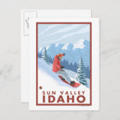 Snowboarder Scene - Sun Valley, Idaho Briefkaart (Voorkant / Achterkant)