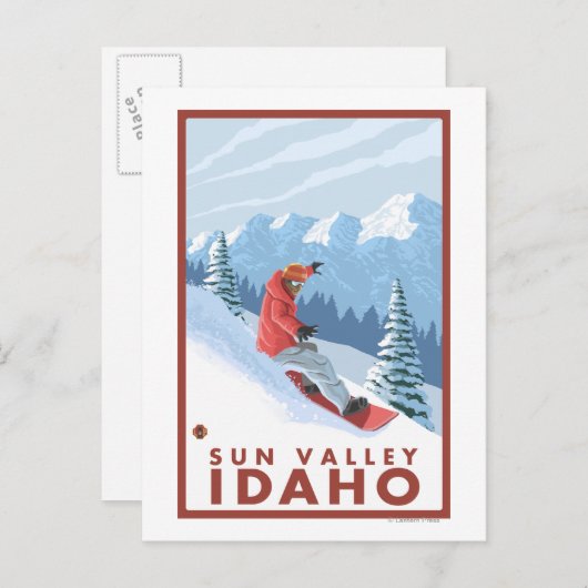Snowboarder Scene - Sun Valley, Idaho Briefkaart (Voorkant / Achterkant)