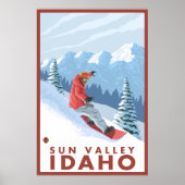 Snowboarder Scene - Sun Valley, Idaho Poster (Voorkant)