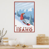 Snowboarder Scene - Sun Valley, Idaho Poster (Keuken)