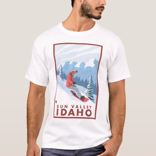 Snowboarder Scene - Sun Valley, Idaho T-shirt (Voorkant)