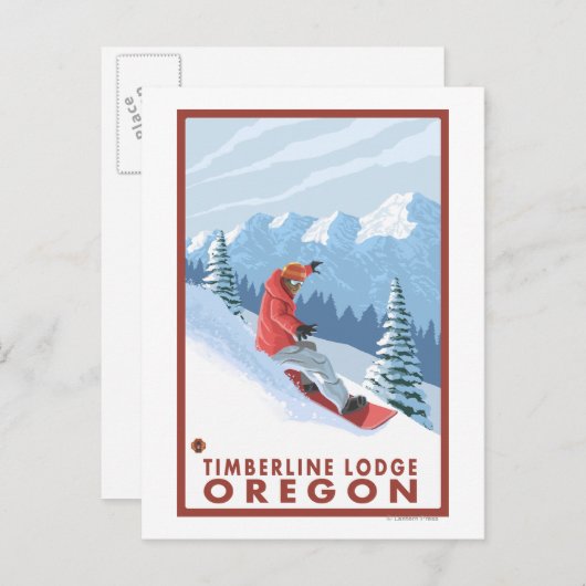 Snowboarder Scene - Timberline Lodge, Oregon Briefkaart (Voorkant / Achterkant)